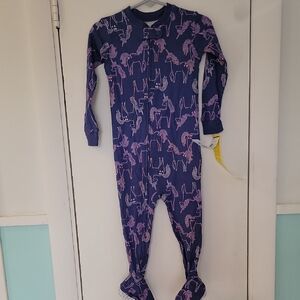 Carter's Navy and Pink Unicorn Footie